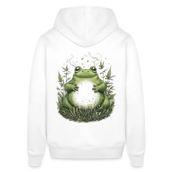 Bekiffter Frosch im Gras - Weed Frosch Design - Stanley/Stella Unisex Hoodie SOUNDER - Weiß - Hinten - Alina (178cm)