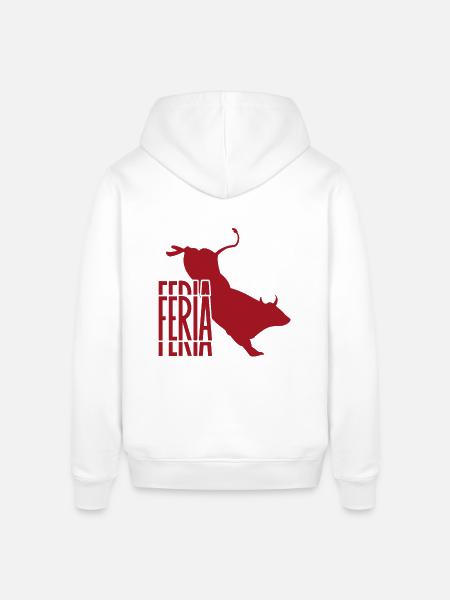 Feria - Logo farve rød/ hvid & tyr - Stanley/Stella SOUNDER unisex hoodie - hvid