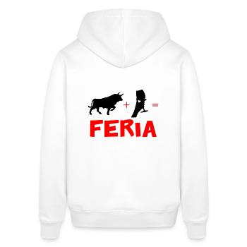 Taureau + Alcool / Vin rouge = Feria - Sweat à capuche SOUNDER Stanley/Stella Unisexe - blanc - Dos - Alina (178cm)