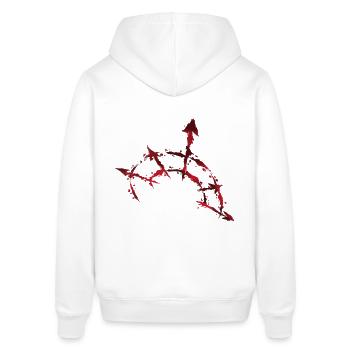 Red & Black Dark Star of Chaos - Stanley/Stella SOUNDER Unisex Hoodie - white - Back - Alina (178cm)