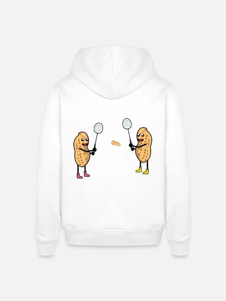 Grappige Pinda Tennis Tennisser Pinda's Sport - Stanley/Stella Uniseks biologische hoodie SOUNDER - wit