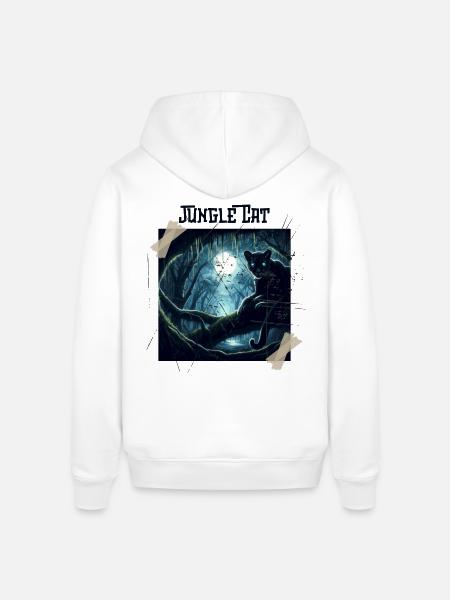 Jungle Cat Backprint - Stanley/Stella Unisex Hoodie SOUNDER - Weiß
