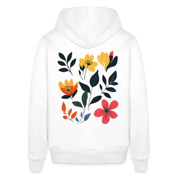 Retro flower meadow: Summer blossom magic - Stanley/Stella SOUNDER Unisex Hoodie - white - Back - Alina (178cm)
