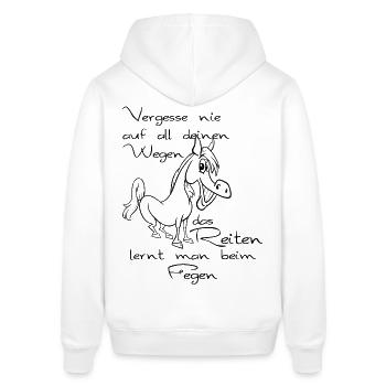 Reiterspruch Pferd Reitschüler Reiten - Stanley/Stella Unisex Hoodie SOUNDER - Weiß - Hinten - Alina (178cm)
