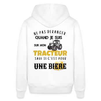 Ne pas déranger tracteur sauf pour biere cadeau - Sweat à capuche SOUNDER Stanley/Stella Unisexe - blanc - Dos - Alina (178cm)
