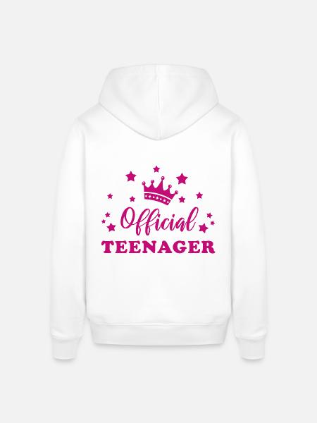 Officiel teenager 13 års fødselsdagsgave - Stanley/Stella SOUNDER unisex hoodie - hvid