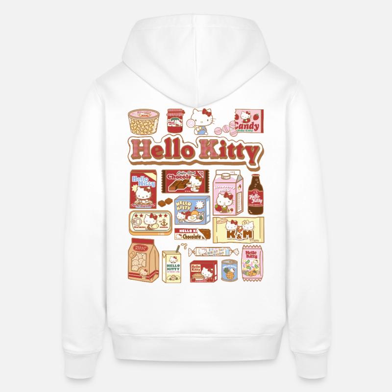 Collage de bocadillos de Hello Kitty - Sudadera unisex Stanley/Stella SOUNDER - blanco