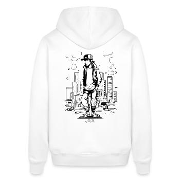 Urbaner Style: Hip-Hop - Stanley/Stella Unisex Hoodie SOUNDER - Weiß - Hinten - Alina (178cm)