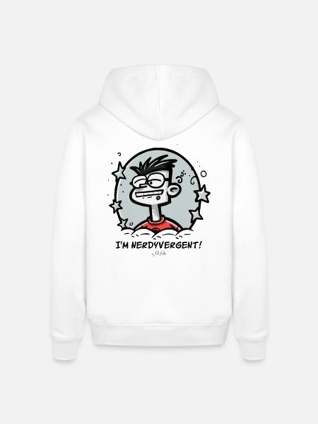 Jeg er nørdet, nørdet og sådan en nørd - Stanley/Stella SOUNDER unisex hoodie - hvid