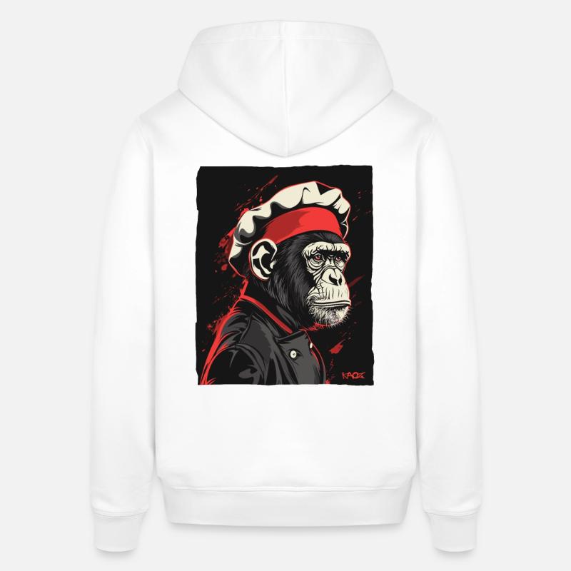Monkey Chef et Monkey Chef - Sweat à capuche SOUNDER Stanley/Stella Unisexe - blanc