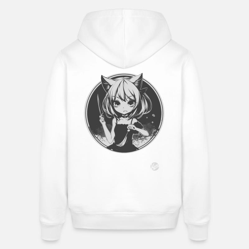 Fille chat si sérieuse - Sweat à capuche SOUNDER Stanley/Stella Unisexe - blanc
