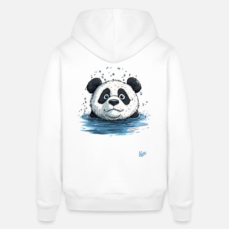Petit panda dans l’eau - Sweat à capuche SOUNDER Stanley/Stella Unisexe - blanc