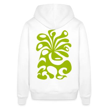 psychédélique BLOSSOM espace vert paon des années 60 planète - Sweat à capuche SOUNDER Stanley/Stella Unisexe - blanc - Dos - Alina (178cm)