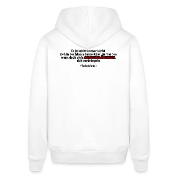 Spruch-Zitate-Coole Sprüche - Stanley/Stella Unisex Hoodie SOUNDER - Weiß - Hinten - Alina (178cm)