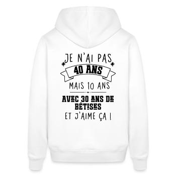 40 ans anniversaire - Sweat à capuche SOUNDER Stanley/Stella Unisexe - blanc - Dos - Alina (178cm)