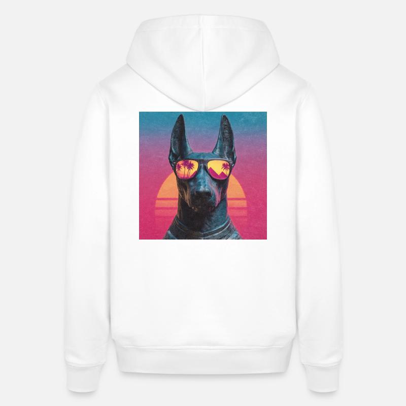 Anubis Synthwave - Dieu en vacances - Sweat à capuche SOUNDER Stanley/Stella Unisexe - blanc