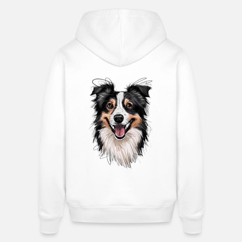 Boder Collie Hunde Hundeliebe Agility - Stanley/Stella Unisex Hoodie SOUNDER - Weiß