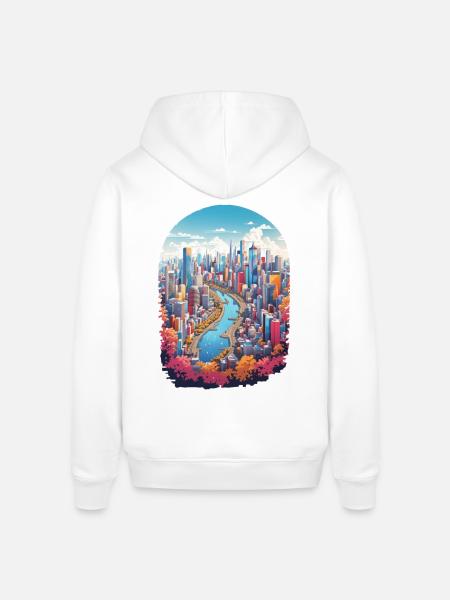 Paysage urbain - Sweat à capuche SOUNDER Stanley/Stella Unisexe - blanc