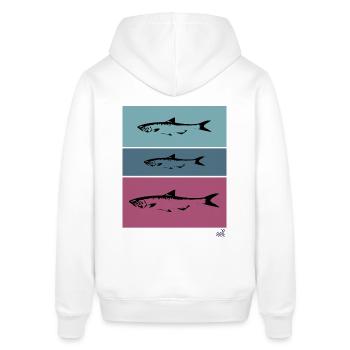 Aus dem Golf von Biskaya - Stanley/Stella Unisex Hoodie SOUNDER - Weiß - Hinten - Alina (178cm)