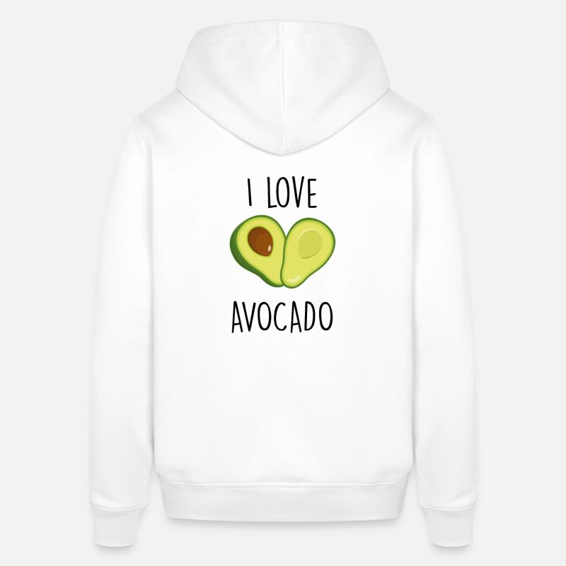 J’adore l’avocat - Sweat à capuche SOUNDER Stanley/Stella Unisexe - blanc
