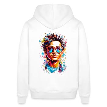 Hipster avec barbe - Sweat à capuche SOUNDER Stanley/Stella Unisexe - blanc - Dos - Alina (178cm)