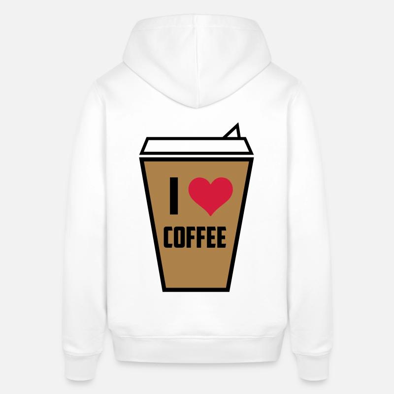 I love café 3 - Sweat à capuche SOUNDER Stanley/Stella Unisexe - blanc