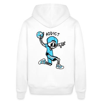 HANDBALL SÜCHTIG 100% - Stanley/Stella Unisex Hoodie SOUNDER - Weiß - Hinten - Alina (178cm)