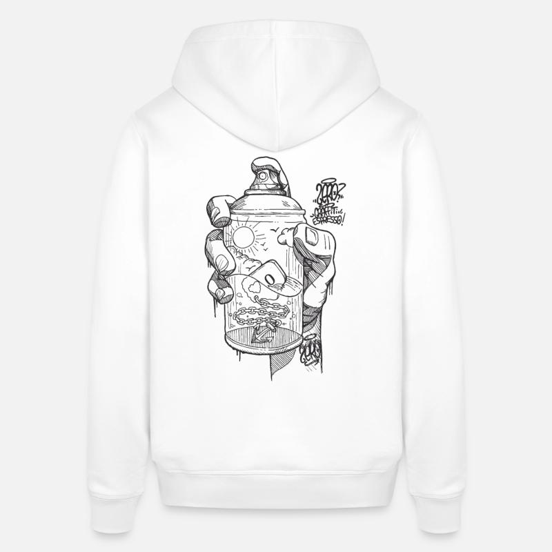 hand spray ZERO bw - Sweat à capuche SOUNDER Stanley/Stella Unisexe - blanc