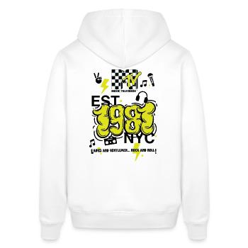 MTV Est. 1981 NYC Logo Rückendesign - Stanley/Stella Unisex Hoodie SOUNDER - Weiß - Hinten - Alina (178cm)