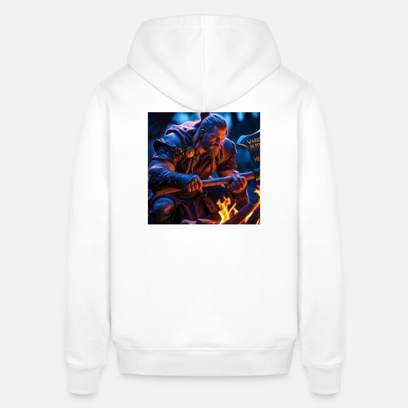 Fantasy Wikinger mit einer Axt - Stanley/Stella Unisex Hoodie SOUNDER - Weiß