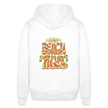 Plage Bum Palmiers Été Plage Retro Surf Vacances - Sweat à capuche SOUNDER Stanley/Stella Unisexe - blanc - Dos - Alina (178cm)