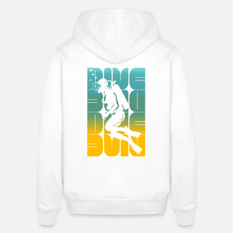 Silhouette de plongeur scuba - Sweat à capuche SOUNDER Stanley/Stella Unisexe - blanc