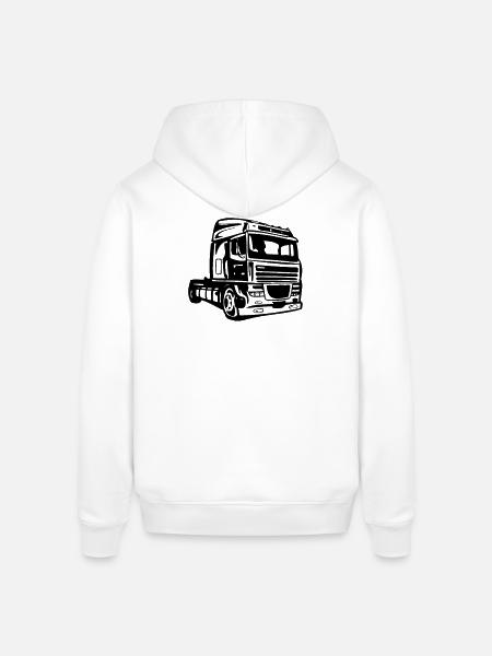 Lastebil, lastebil, langdistansesjåfør - Stanley/Stella SOUNDER økologisk unisex-hettegenser - hvit