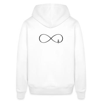 Unendlichkeit Katze Geschenk Katzen Liebe Zeichen - Stanley/Stella Unisex Hoodie SOUNDER - Weiß - Hinten - Alina (178cm)