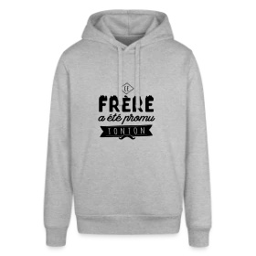 Maquette de Sweat à capuche SOUNDER Stanley/Stella Unisexe « T-shirt 'Promu Tonton' : Le Cadeau Idéal pour Votre Frère » à imprimer et personnaliser