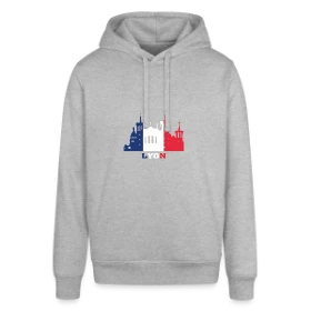 Maquette de Sweat à capuche SOUNDER Stanley/Stella Unisexe « Lyon Monuments Drapeau » à imprimer et personnaliser