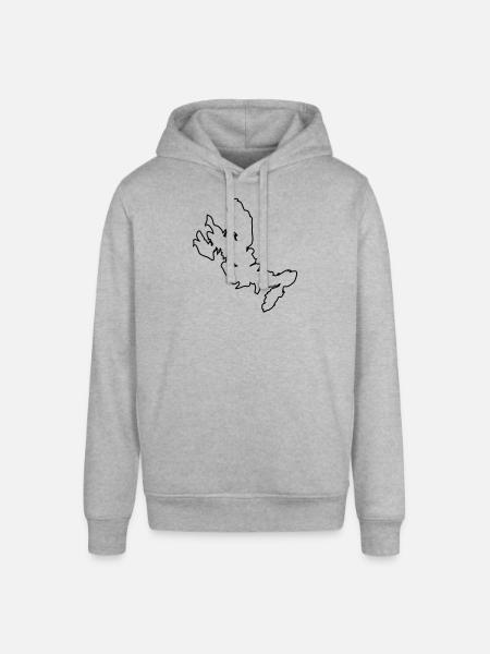 Isle of Skye Map outline - Stanley/Stella SOUNDER Unisex Hoodie - heather grey