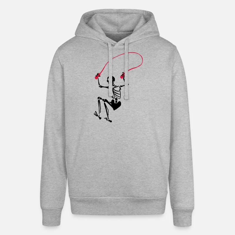 Skelett under hoppa hopprep - Luvtröja SOUNDER unisex från Stanley/Stella - gråmelerad