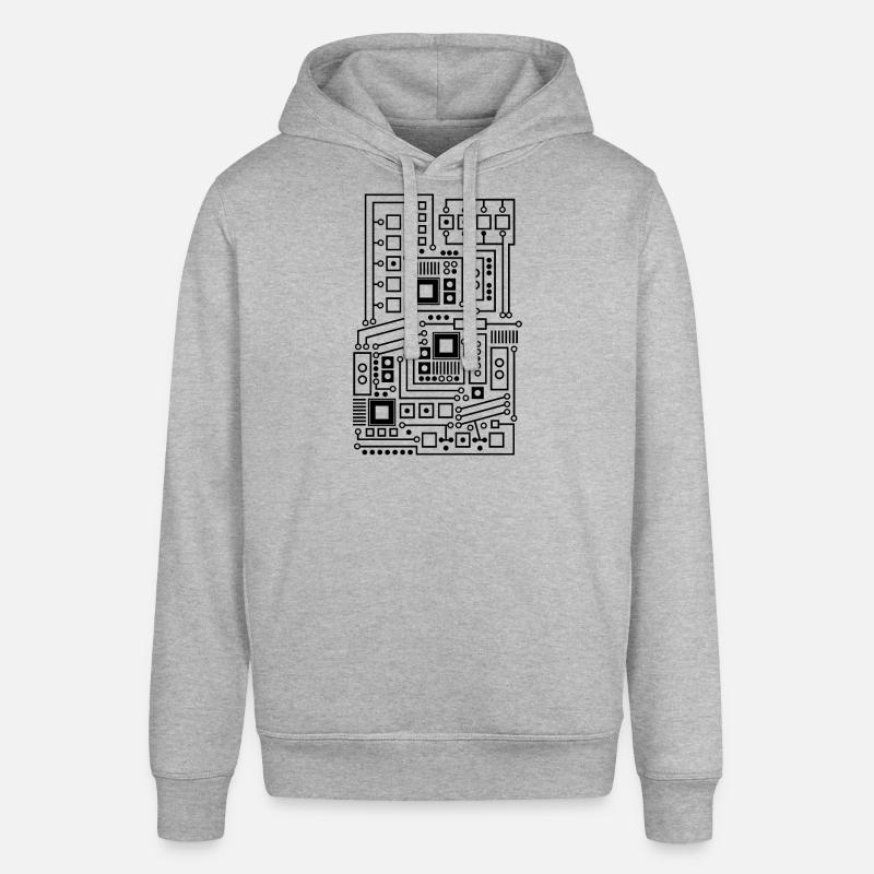 Circuit board pattern technique nerd - Stanley/Stella SOUNDER Unisex Hoodie - heather grey