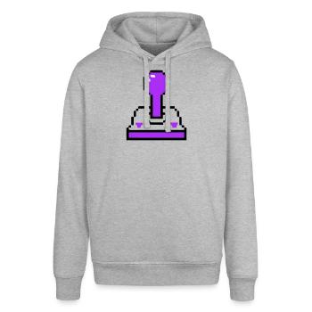 Arcade Joystick Retro Konsole - Stanley/Stella Unisex Hoodie SOUNDER - Grau meliert - Vorne - Alina (178cm) & Michal (187cm)