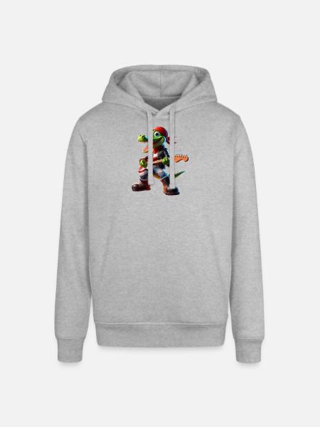 Crocodile rocker with guitar - Stanley/Stella SOUNDER Unisex Hoodie - heather grey