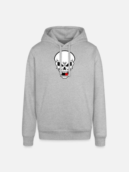 Rebellenschädel mit rotem Lutscher - Stanley/Stella Unisex Hoodie SOUNDER - Grau meliert