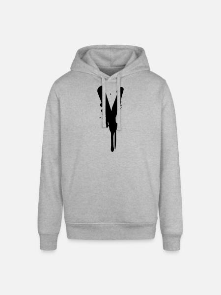 Graffiti V scende Farbklex spray - Felpa con cappuccio unisex SOUNDER di Stanley/Stella - grigio melange