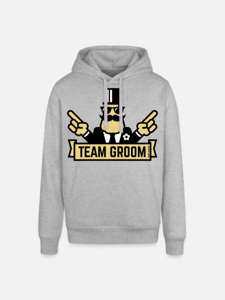 Team Groom (Pointing Stag Night Bachelor Party 3C) - Stanley/Stella SOUNDER Unisex Hoodie - heather grey