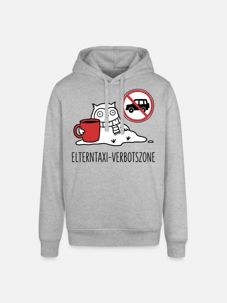 Elterntaxi Verbotszone Lustig Eule Spruch - Stanley/Stella Unisex Hoodie SOUNDER - Grau meliert