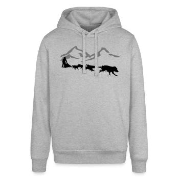 Husky - Hundeschlitten - Yukon Quest - Alaska - Stanley/Stella Unisex Hoodie SOUNDER - Grau meliert - Vorne - Alina (178cm) & Michal (187cm)