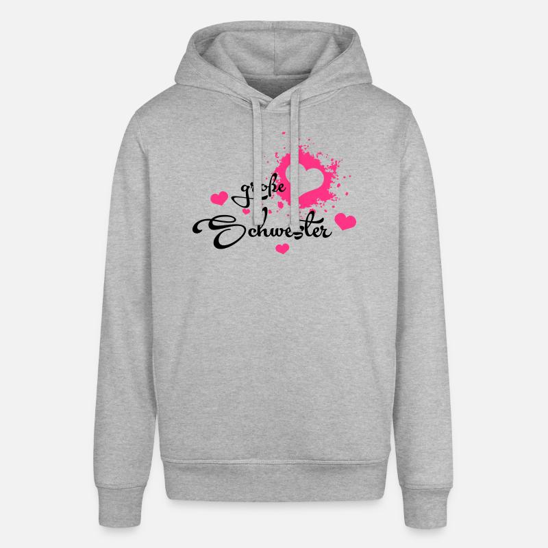 Große Schwester - Herzchen - Sweat à capuche SOUNDER Stanley/Stella Unisexe - gris chiné