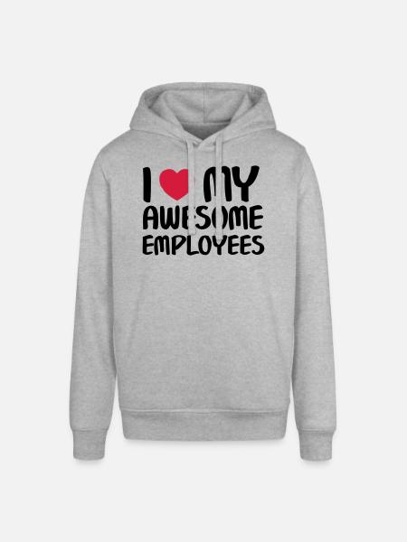 I Heart My Awesome Employees - Stanley/Stella SOUNDER Unisex Hoodie - heather grey