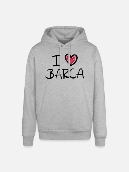 i_love_barca__f2 - Stanley/Stella SOUNDER Unisex Hoodie - heather grey