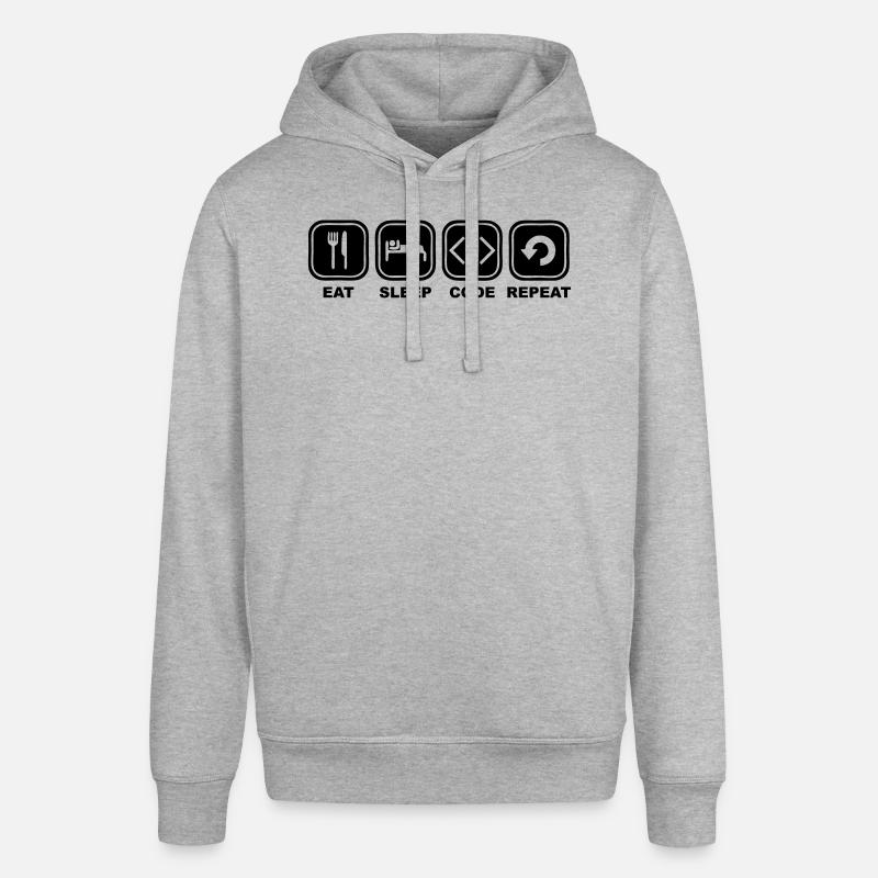 Eat, sleep, Code, Repeat - Sweat à capuche SOUNDER Stanley/Stella Unisexe - gris chiné